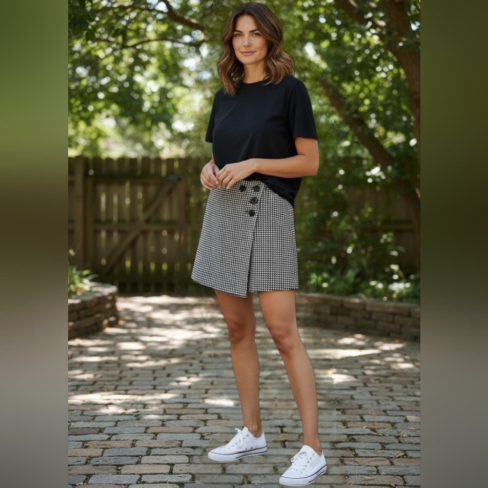 Sincerely Jules Black and White Mini Skirt